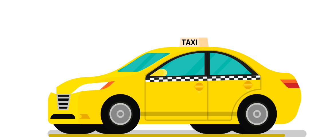 yellow animated taxi image banner